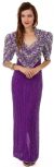 Main image of Sweetheart Neck Full Length Beaded Gown with Half Sleeves